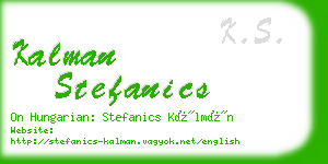 kalman stefanics business card